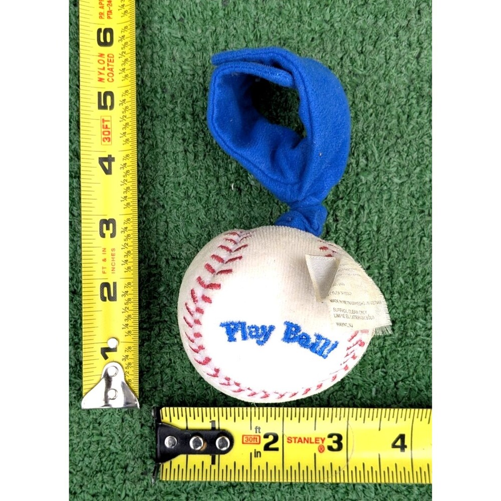 Toysmith Baseball Rebound Ball Toy Stretchable Cord w/Blue Wristband EUC
